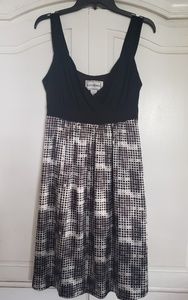 Summer dress Black and Taupe and White